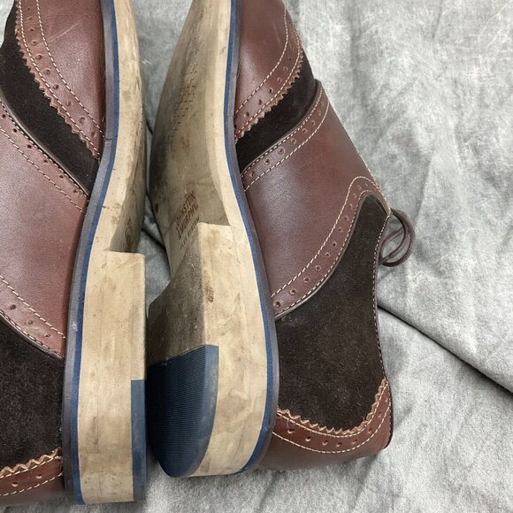 Johnston & Murphy Men 11 M Brown Leather Suede Oxford Lace Shoes Flex System - Picture 9 of 10